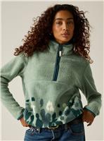 REGATTA Womens Frankie Borg Half Zip Fleece Green 18