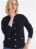 JD WILLIAMS Stitch Detail Long Sleeve Cardigan Navy 16-18