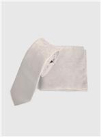 BURTON Ivory Floral Printed Tie And Pocket Square One Size