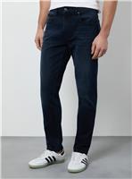 BURTON Blue Black Mid Wash Stretch Slim Fit Jean 32S