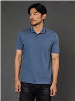 BURTON Airforce Blue Tipped Collar Polo Shirt S
