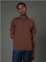 BURTON Chocolate Zip Neck Polo Shirt M