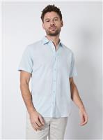 BURTON Light Blue Linen Blend Short Sleeve Shirt S