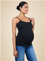 JOJO MAMAN BB 2 Pack Maternity and Nursing Vest Tops Black & White M