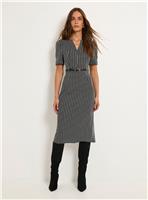WALLIS Check Ponte Belted Midi Dress 18