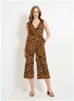 WALLIS Tropical Jersey Wrap Belted Jumpsuit 22