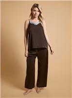 OASIS Strappy Cami and Trouser Satin Nightwear Set M