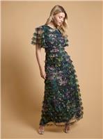 OASIS Floral Print Ruffle Mesh Maxi Dress 8