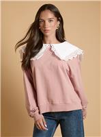 OASIS Volume Sleeve Sweatshirt with Cotton Collar 14