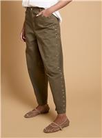 OASIS Premium Stud Detail Barrell Leg Jean Khaki 12