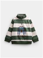 JOJO MAMAN BB Tractor Embroidered Half Zip Sweatshirt Khaki Green 2-3 Years