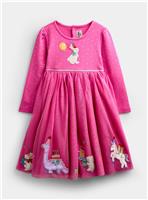 JOJO MAMAN BB Party Friends Applique Tulle Dress Bright Pink 4-5 Years