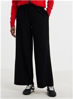 JD WILLIAMS Black Textured Jersey Wide Leg Trouser 24R