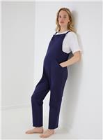 JOJO MAMAN BB Maternity Jersey Side Pocket Dungaree Navy S