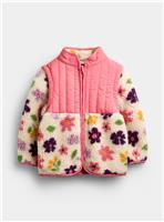 JOJO MAMAN BB 2 In 1 Bold Flower Fleece Gilet Jacket Cream 2-3 Years