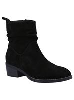 HUSH PUPPIES Iris Ruched Ankle Boots Black 7
