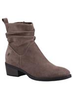 HUSH PUPPIES Iris Ruched Ankle Boots Taupe 3