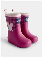 JOJO MAMAN BB Gingham Mouse Wellies Berry Red 12 Infant
