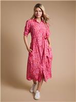 DOROTHY PERKINS Red Animal Midi Shirt Dress 12