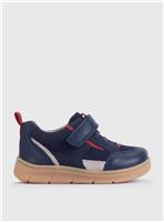 START-RITE Stride Navy Leather Mix Trainer 7.5 Infant