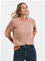JD WILLIAMS Sponge Check Short Sleeve Jumper With Wool 12-14