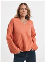 JD WILLIAMS Sponge V Neck Jumper With Wool Pink 20-22