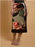 OASIS Statement Rose Velvet Midi Skirt 8