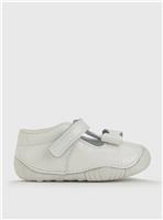 START-RITE Wiggle White Patent Girls T Bar Pre Walker Shoes 3.5 Infant