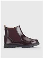 START-RITE Chelsea Burgundy Patent Leather Girls Zip Up Ankle Boots 11 Infant