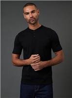 BURTON Black Grandad Neck T-Shirt M