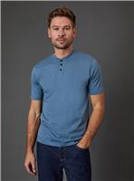BURTON Blue Grandad Neck T-Shirt L