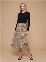 DOROTHY PERKINS Petite Wrap Tie Detail Printed Midi Skirt 14