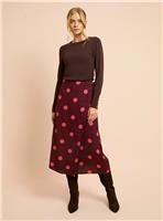 DOROTHY PERKINS Berry Spot Wrap Tie Detail Printed Midi Skirt 16