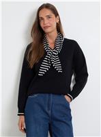 WALLIS Scarf Detail V Neck Jumper XL