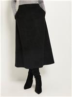 WALLIS Petite Faux Suede Seam Detail Midi Skirt 12