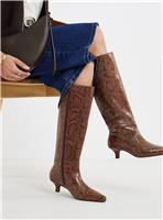 JD WILLIAMS Pointed Kitten Heel Knee Boot Extra Wide Fit 6