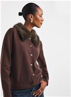 JD WILLIAMS Faux Fur Collar Cardigan 24-26