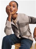 JD WILLIAMS Check Crew Neck Cardigan 24-26