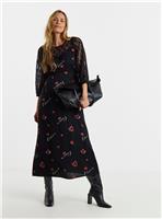 JD WILLIAMS Conversation Print Lace Panel Tea Dress 18