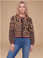DOROTHY PERKINS Animal Button Up Crew Neck Cardigan S