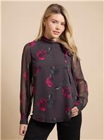 DOROTHY PERKINS Floral Printed Chiffon Pussy Bow Tie Blouse 18