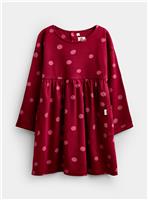 JOJO MAMAN BB Classic Large Spot Dress Burgundy Red 18-24 months