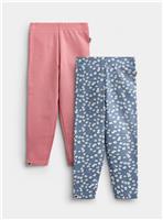 JOJO MAMAN BB 2 Pack Ditsy Leggings Light Blue 4-5 Years