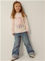 MONSOON Embellished Unicorn Fluffy Knit Jumper 3-4 years