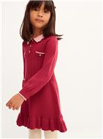 MONSOON Scallop Collar Cable Knit Dress 5-6 years