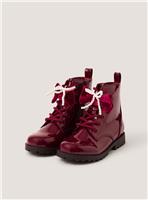 MONSOON Bow Patent Lace Up Boots 9 Infant