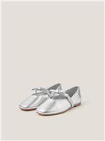 MONSOON Bow Strap Metallic Ballet Flats 9 Infant