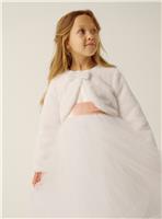 MONSOON Lara Bow Faux Fur Cardigan 7-8 years