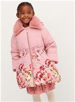 MONSOON Blurred Floral Print Puffer Coat 12-13 years