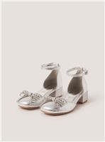 MONSOON Closed Toe Bow Metallic Heels 1